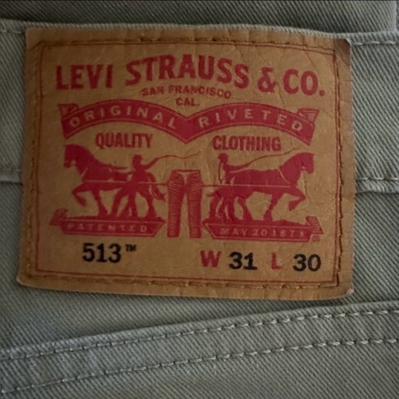 Levi's Men's 513 Slim Straight Jean Pants, Beige, Size 31x30 - Picture 10 of 13